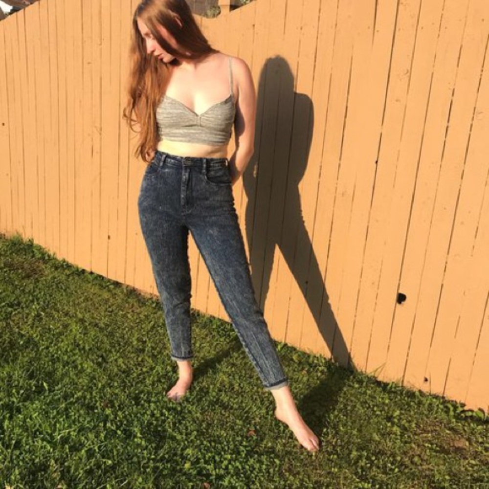 Vintage LA Blues Black Stone Wash Mom Jeans